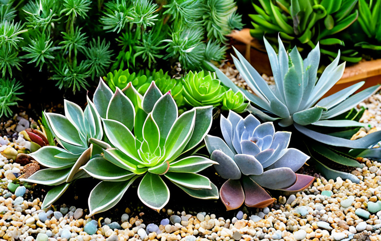 스트레스 완화에 효과적인 조경 아이디어 - Sensory Garden Texture and Color**
"A close-up, vibrant photograph of a sensory garden bed. Focus o...