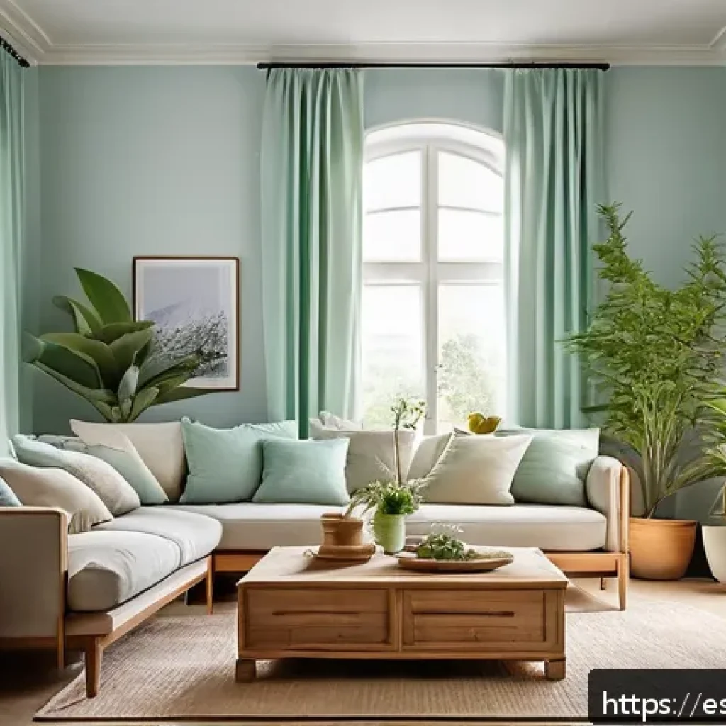 스트레스 없는 생활을 위한 환경 조성법 - A bright and serene living room bathed in abundant natural sunlight streaming through large windows ...